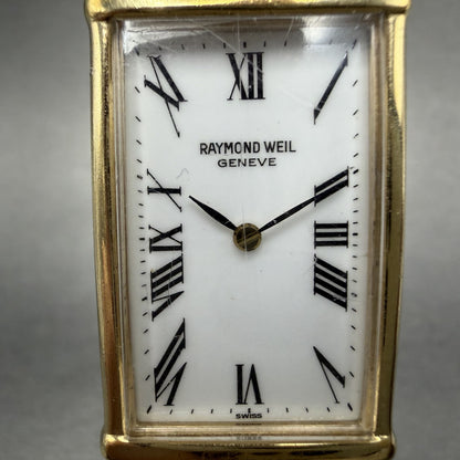 Raymond Weil Tank Watch Women 22mm White Dial Gold Plated Rectangle 5742 Newbatt1