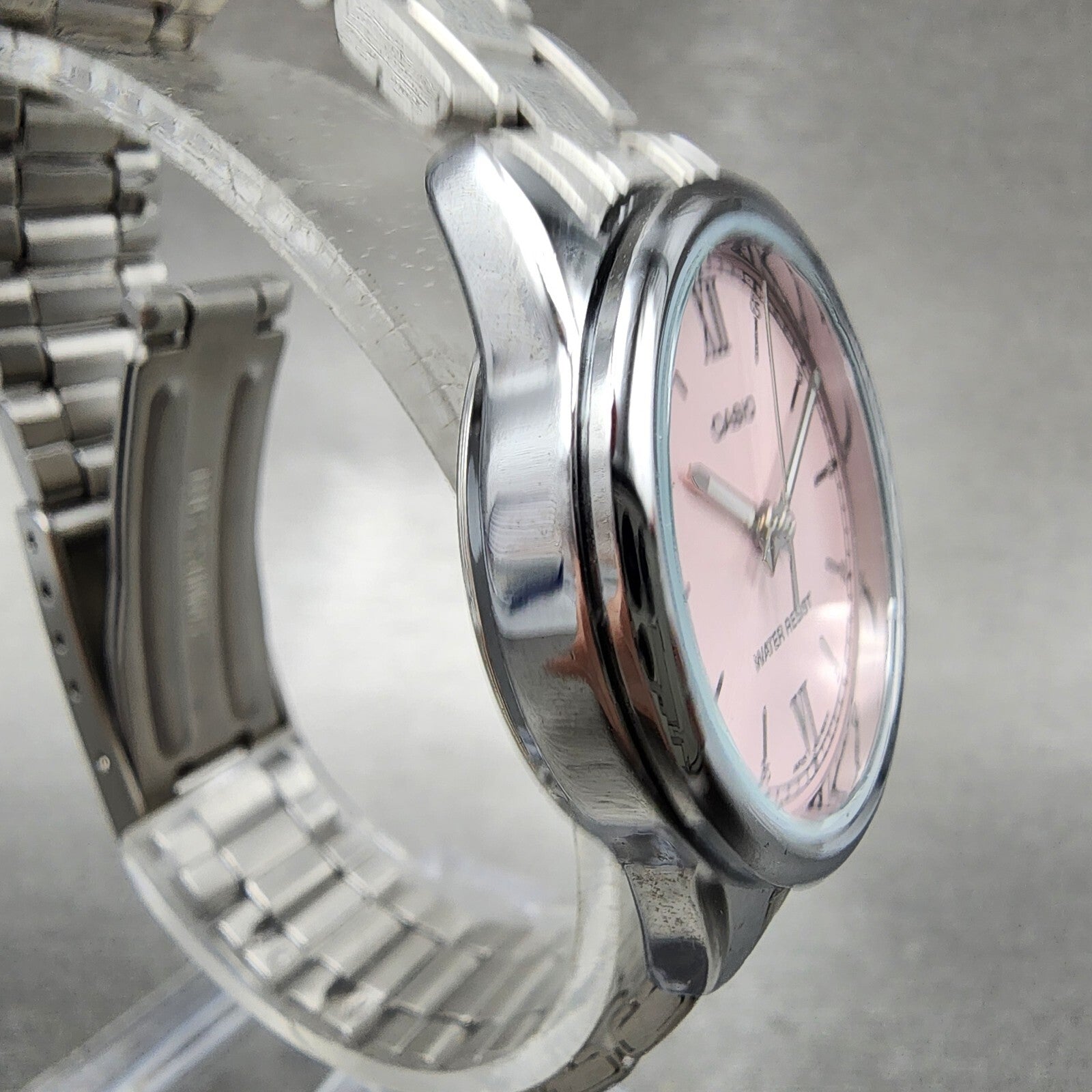 Casio Watch Women 28mm Pink Dial Stainless Steel Round LTPV005 New Battery3