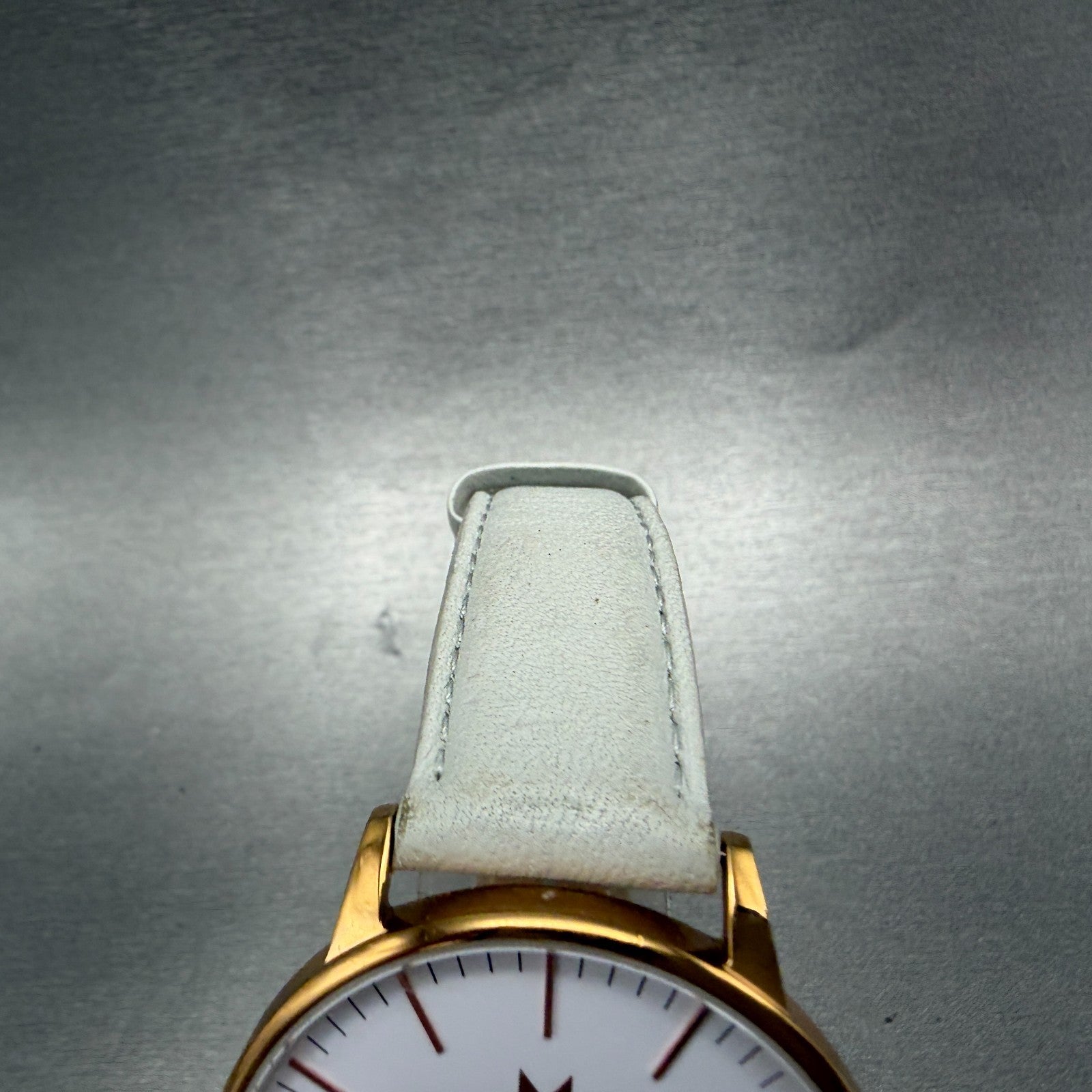 MVMT Boulevard Watch Women 38mm White Dial Rose Gold Tone Leather New Battery L4