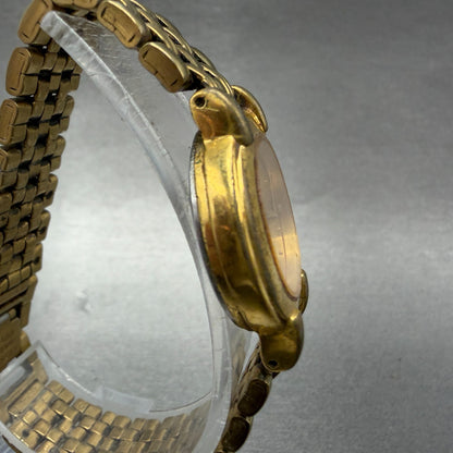 Seiko Watch Women 24mm Champagne Dial Gold Tone Round V701-1781 New Battery3