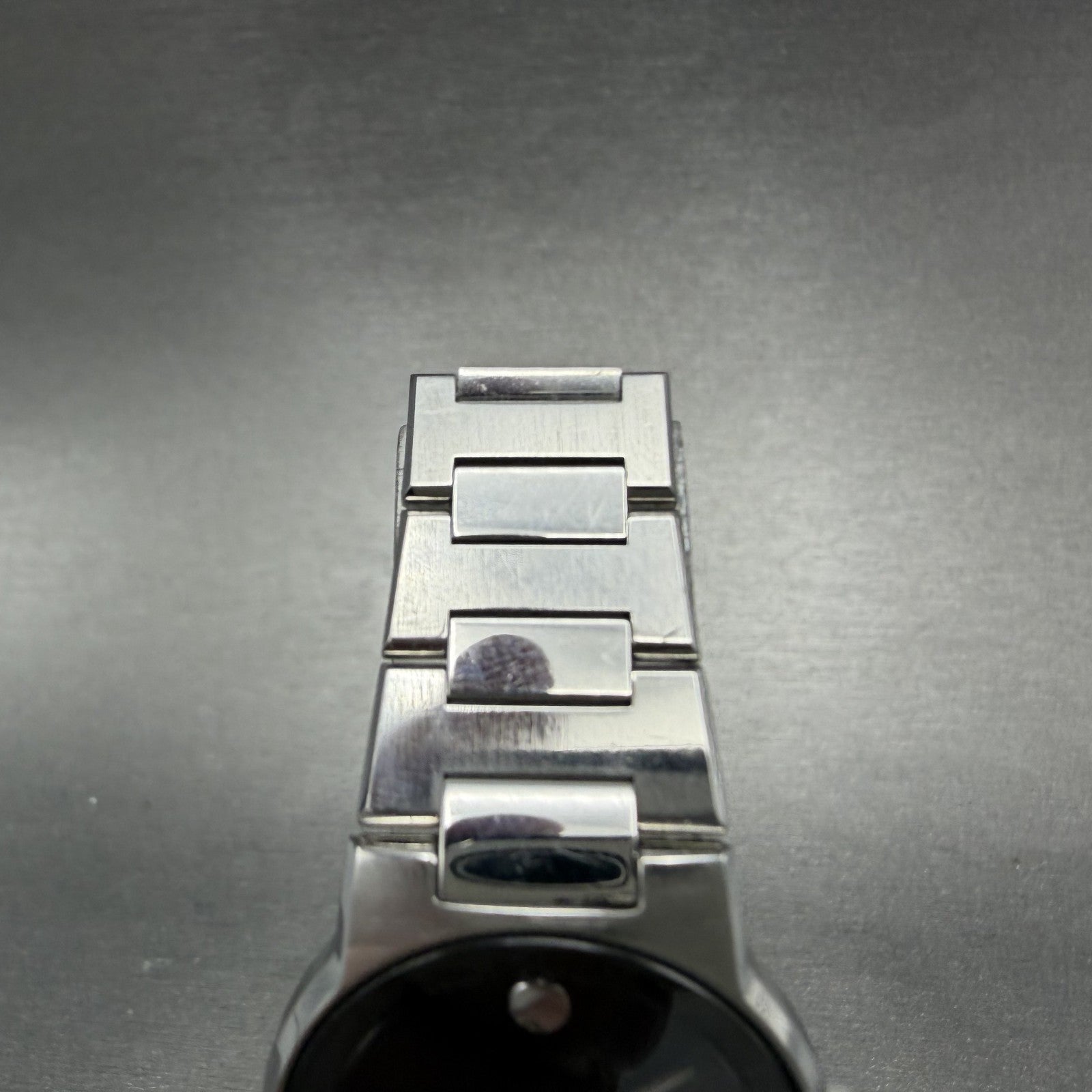 Movado Safiro Watch Women 26mm Black Dial Steel Round 0605806 New Battery ABCD4