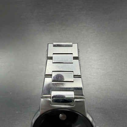Movado Safiro Watch Women 26mm Black Dial Steel Round 0605806 New Battery ABCD4