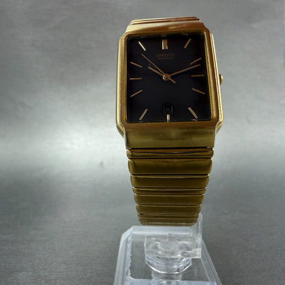 Seiko Tank Watch Men 26mm Champagne Dial Gold Tone Date 5Y32-5129 PARTS Vintage6