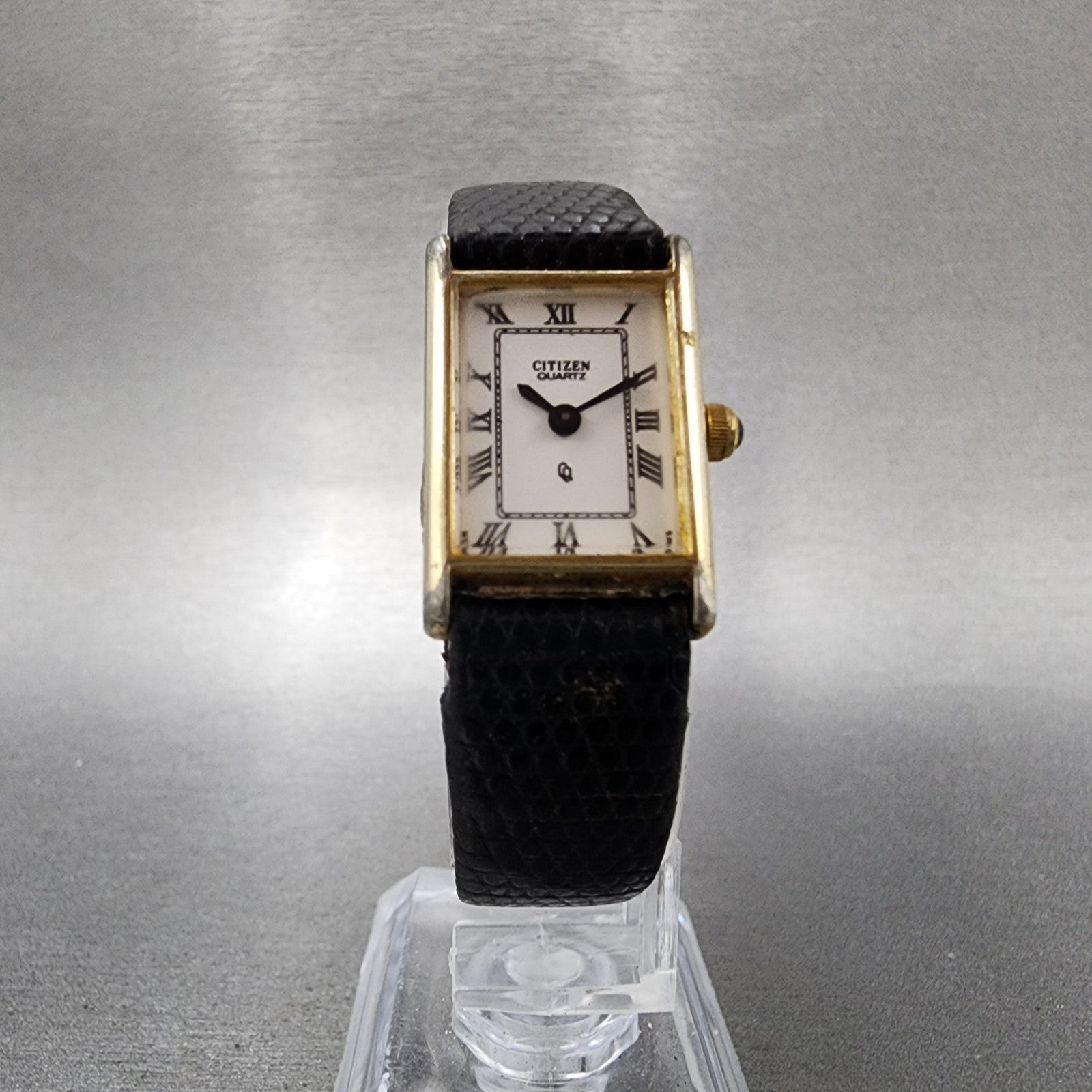 Citizen CQ Tank Watch Women 16mm White Dial Gold Tone New 3220S18604 Batt READ!5