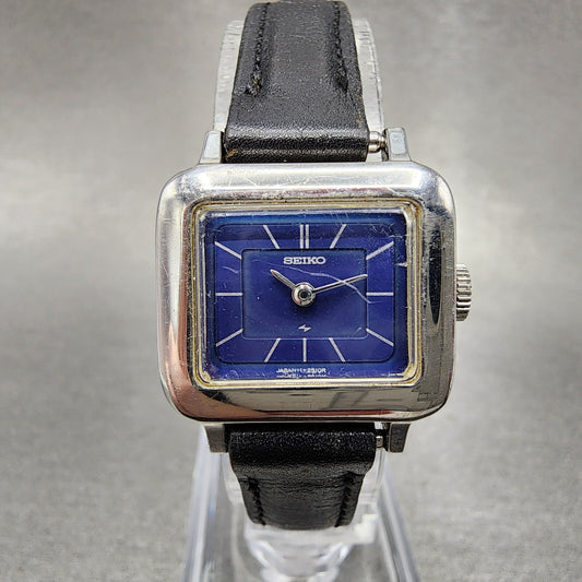 Seiko Watch Women 22mm Blue Dial Stainless Steel Rectangle Manual Wind Runs0