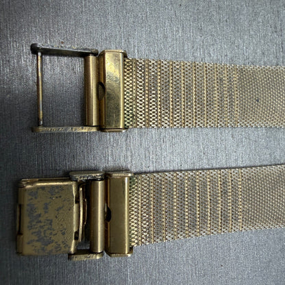 Longines Bracelet 21mm Gold Tone Mesh Duchess USA Vintage Two Piece7