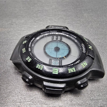 Casio CPW-100 Watch Men 42mm Black Compass Digital Round Vintage PARTS VTG6