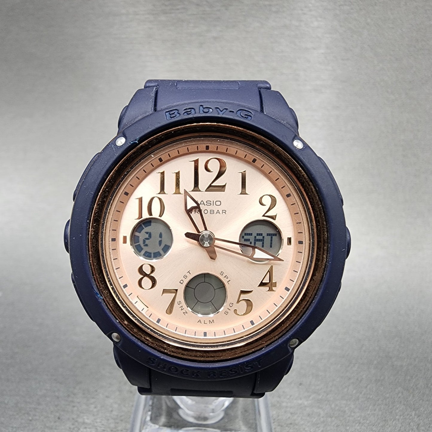 Casio BabyG BGA150PC Watch Women 43mm Blue Analog Digital Alarm New Battery1