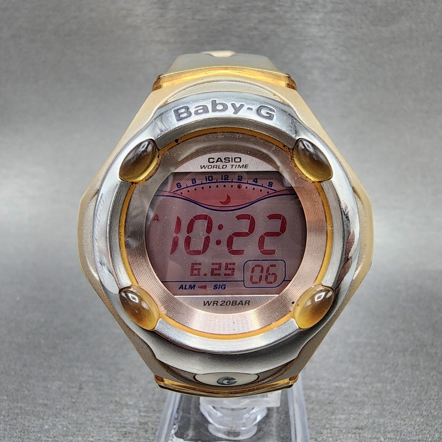 Casio BabyG BGR260S Watch Women 42mm Digital Gray Tone Round New Battery0