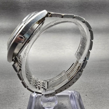 Seiko SQ Watch Men 36mm Silver Dial Silver Tone Daydate Round 4336-8089 New Batt6