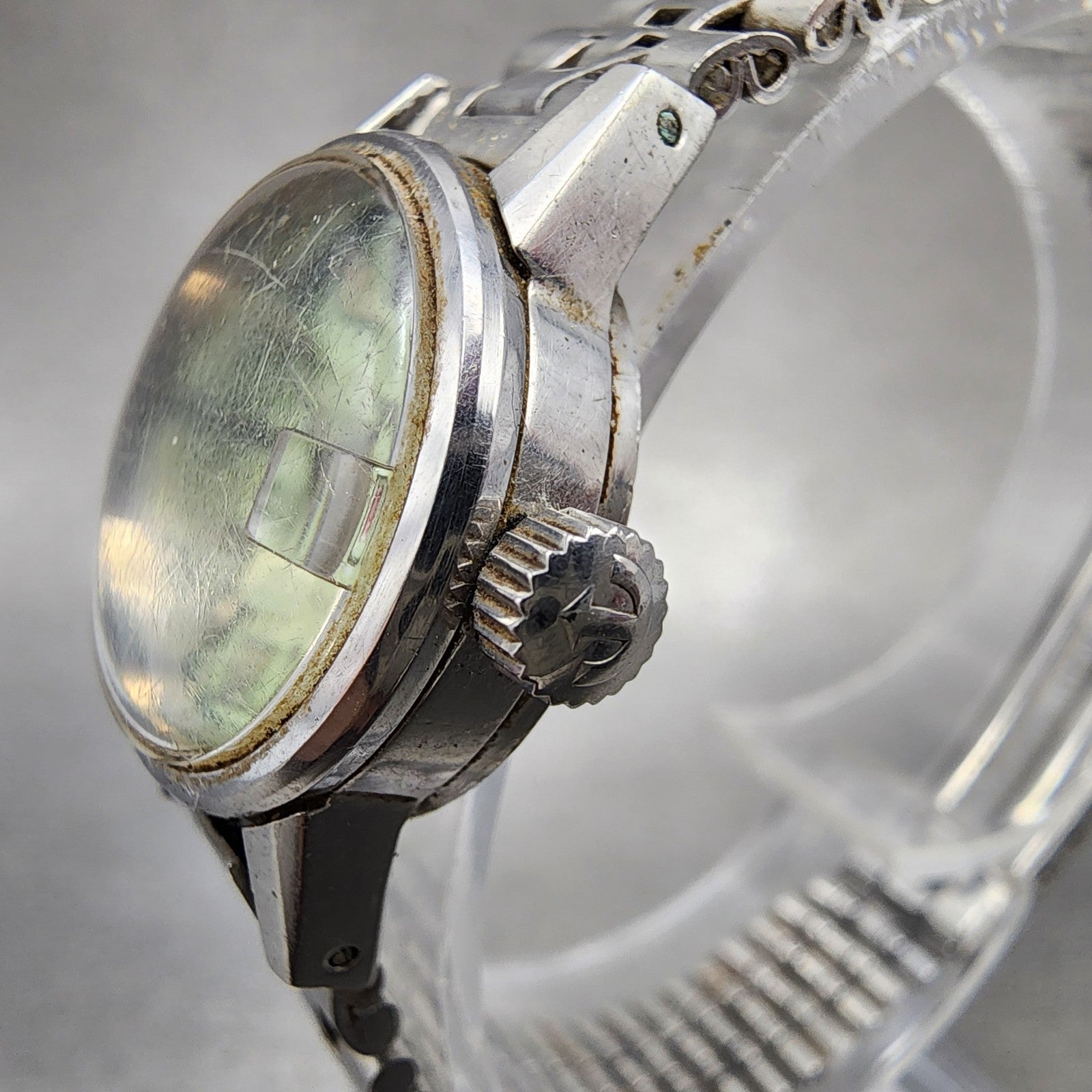 Rado Watch Women 21mm Green Dial Silver Tone Date Manual Wind 781/1 Runs2