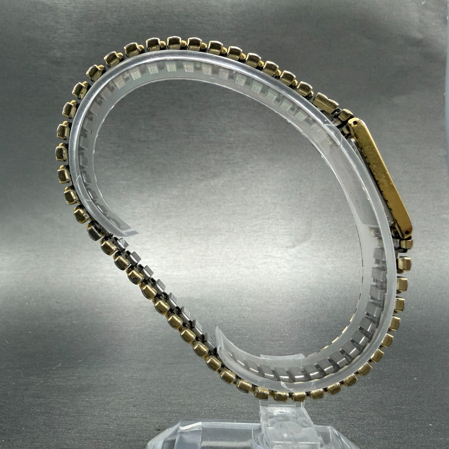 Seiko Tank Watch Women 13mm White Dial Gold Tone Rectangle 2e20-6129 New Batt H59