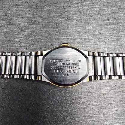 Citizen CQ Watch Women 17mm Silver Dial Two Tone Oval 3220-S09834 New Battery10