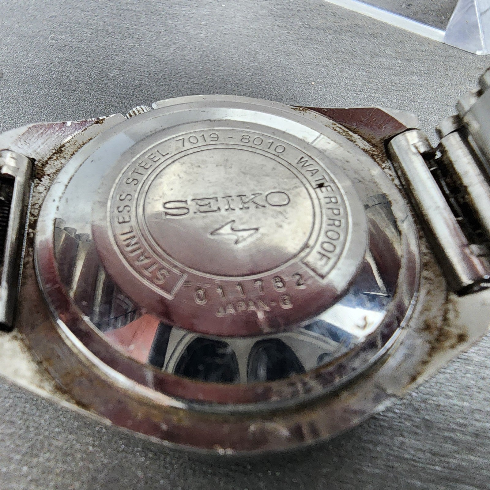 Seiko 5 Actus Watch Men 38mm Gray Dial Silver Tone Daydate 70198010 PARTS10