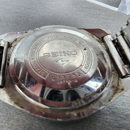 Seiko 5 Actus Watch Men 38mm Gray Dial Silver Tone Daydate 70198010 PARTS10