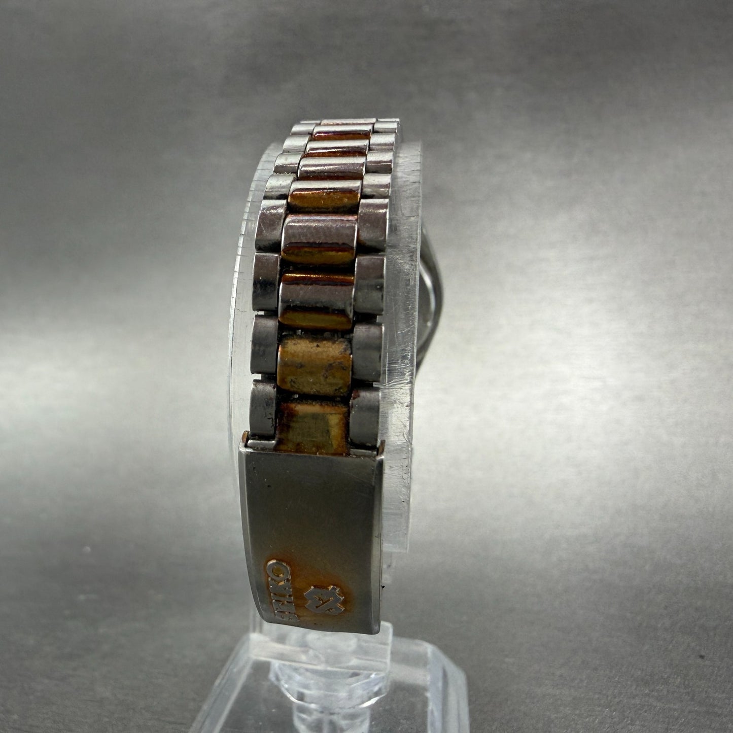 Seiko SQ Watch Women 25mm Silver Dial Two Tone Daydate Round 8523-0059 New Batte7