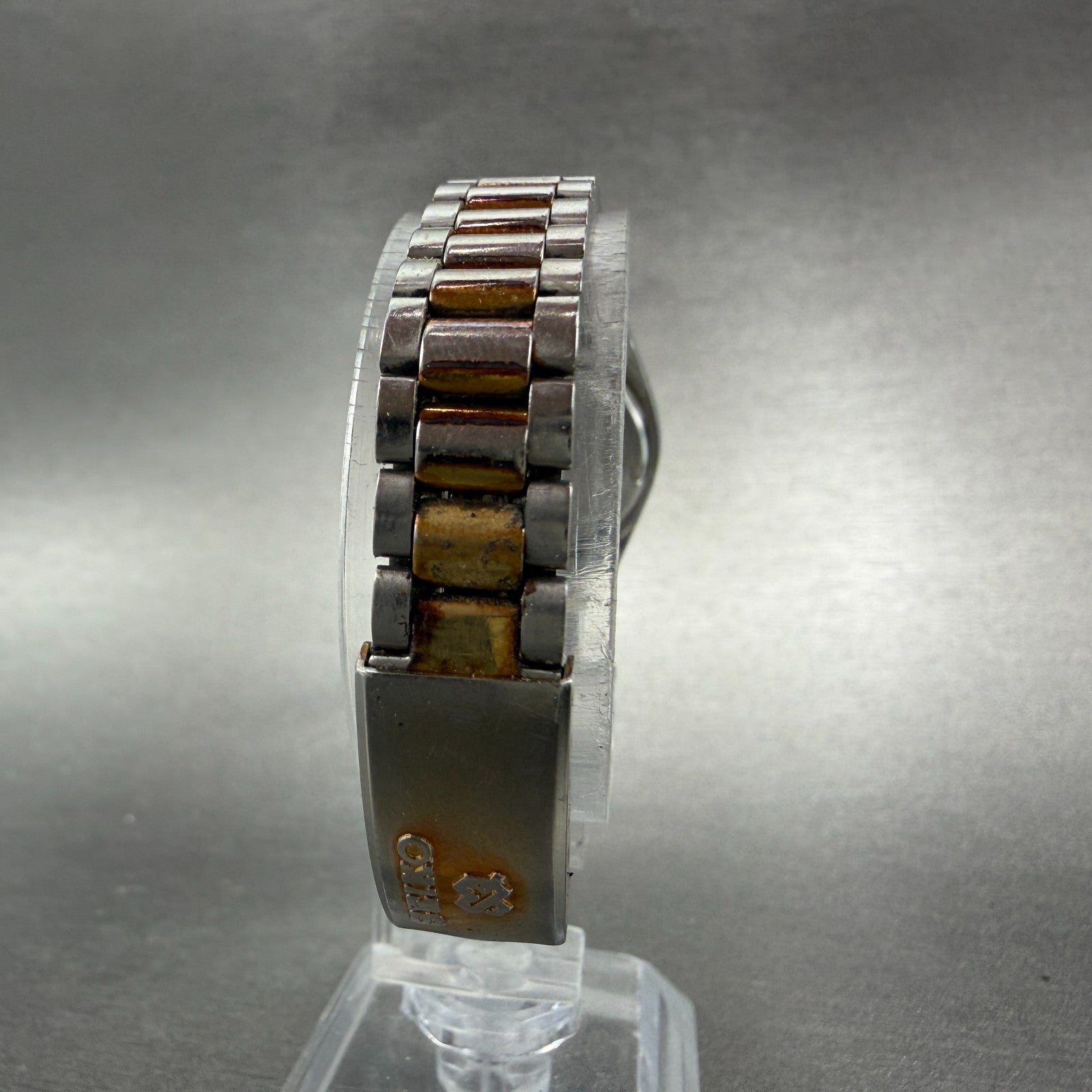 Seiko SQ Watch Women 25mm Silver Dial Two Tone Daydate Round 8523-0059 New Batte7