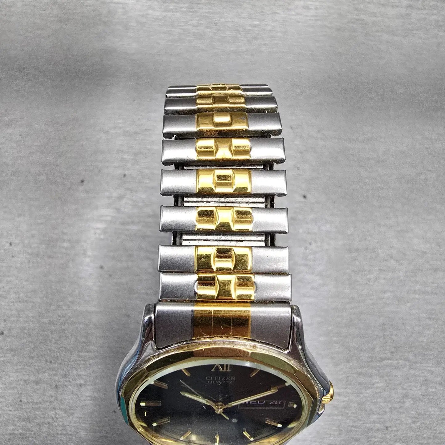 Citizen Watch Men 34mm Black Dial Two Tone Daydate Round 5500-S24361 New Battery4