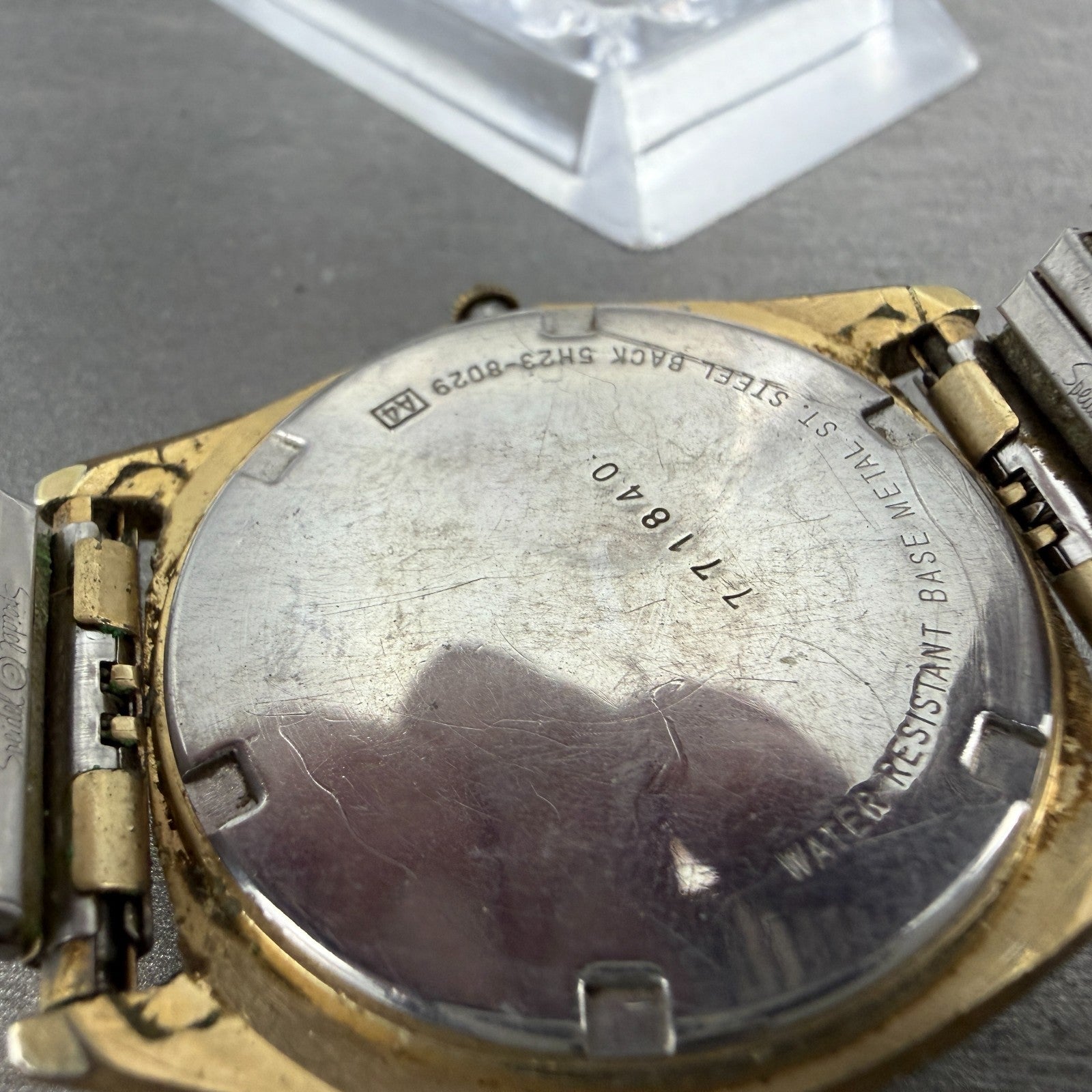 Seiko SQ president Watch Men 36mm Gold Dial Gold Tone Daydate 5h23-8029 NewBat 79