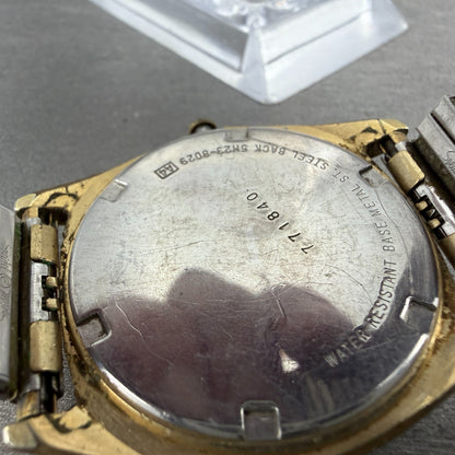 Seiko SQ president Watch Men 36mm Gold Dial Gold Tone Daydate 5h23-8029 NewBat 79