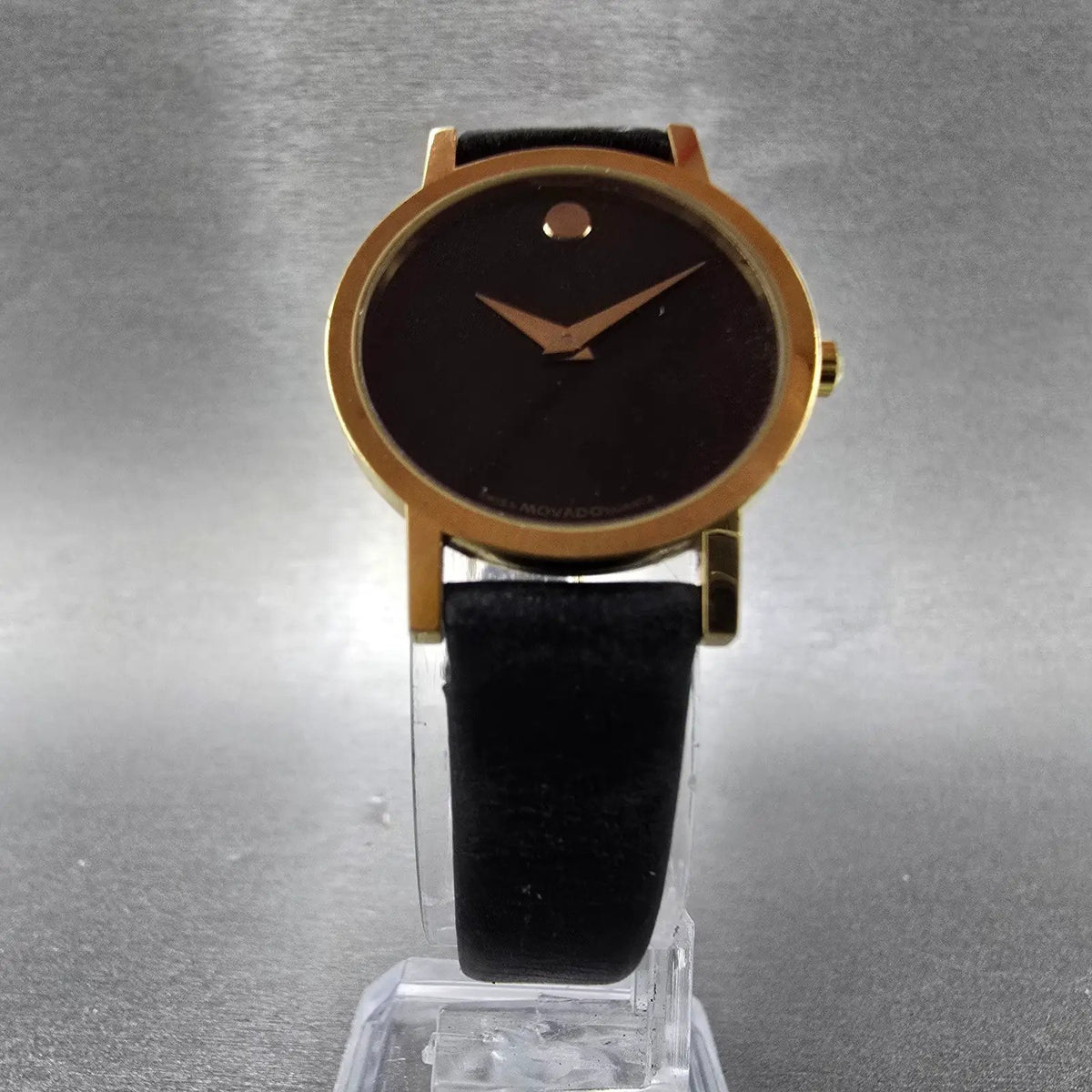 Movado Muesem Watch Women 25mm Black Dial Gold Tone Round 87 A1 832 PARTS6