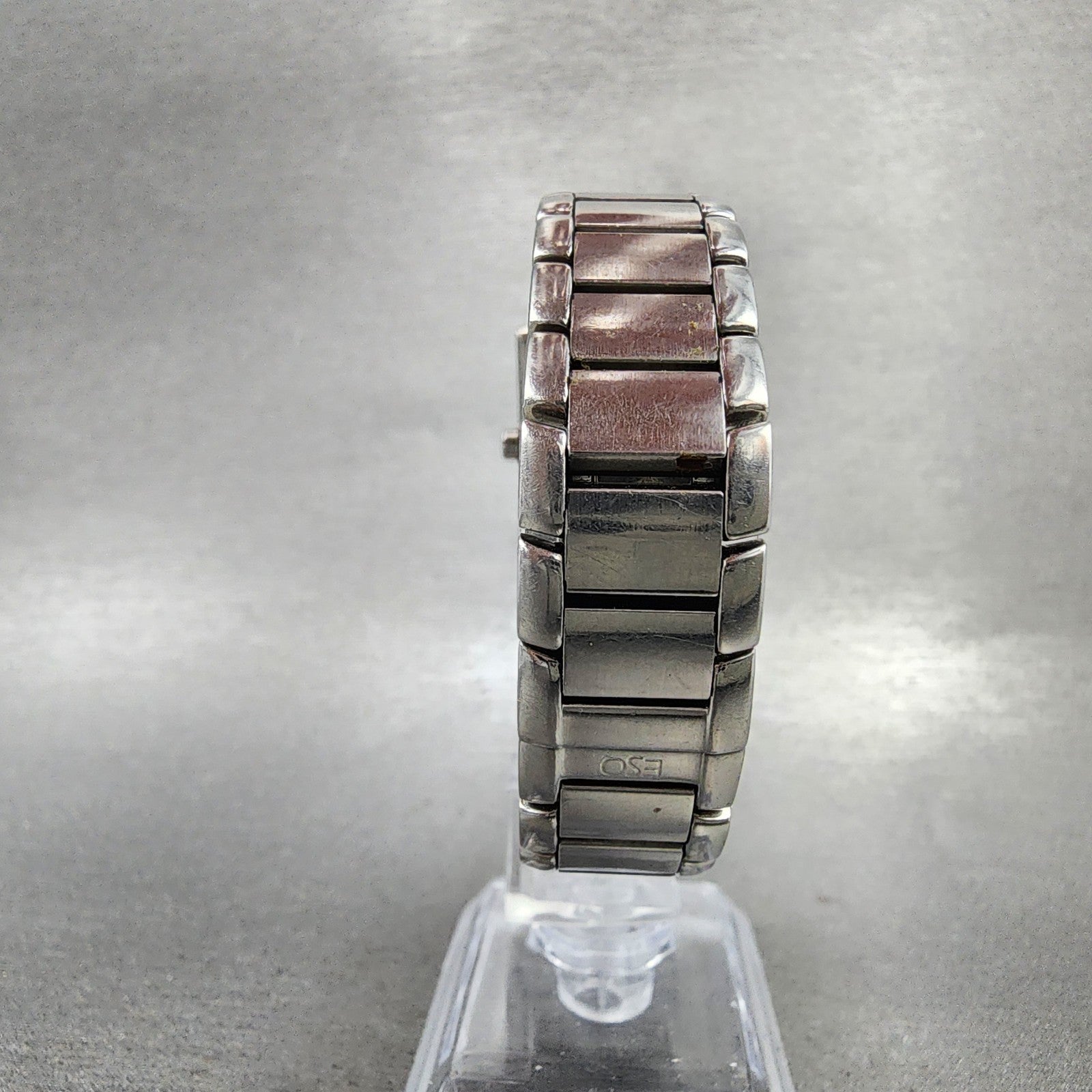 ESQ Tank Watch Women 21mm Silver Dial Silver Tone Small Seconds 100470 New Batt7