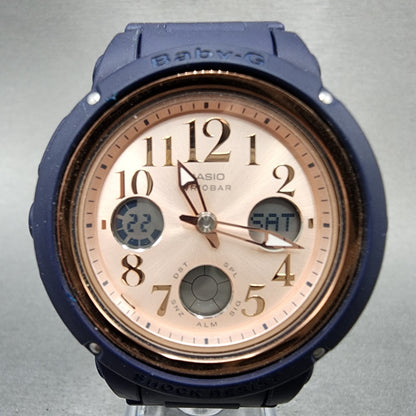 Casio BabyG BGA150PC Watch Women 43mm Blue Analog Digital Alarm New Battery0