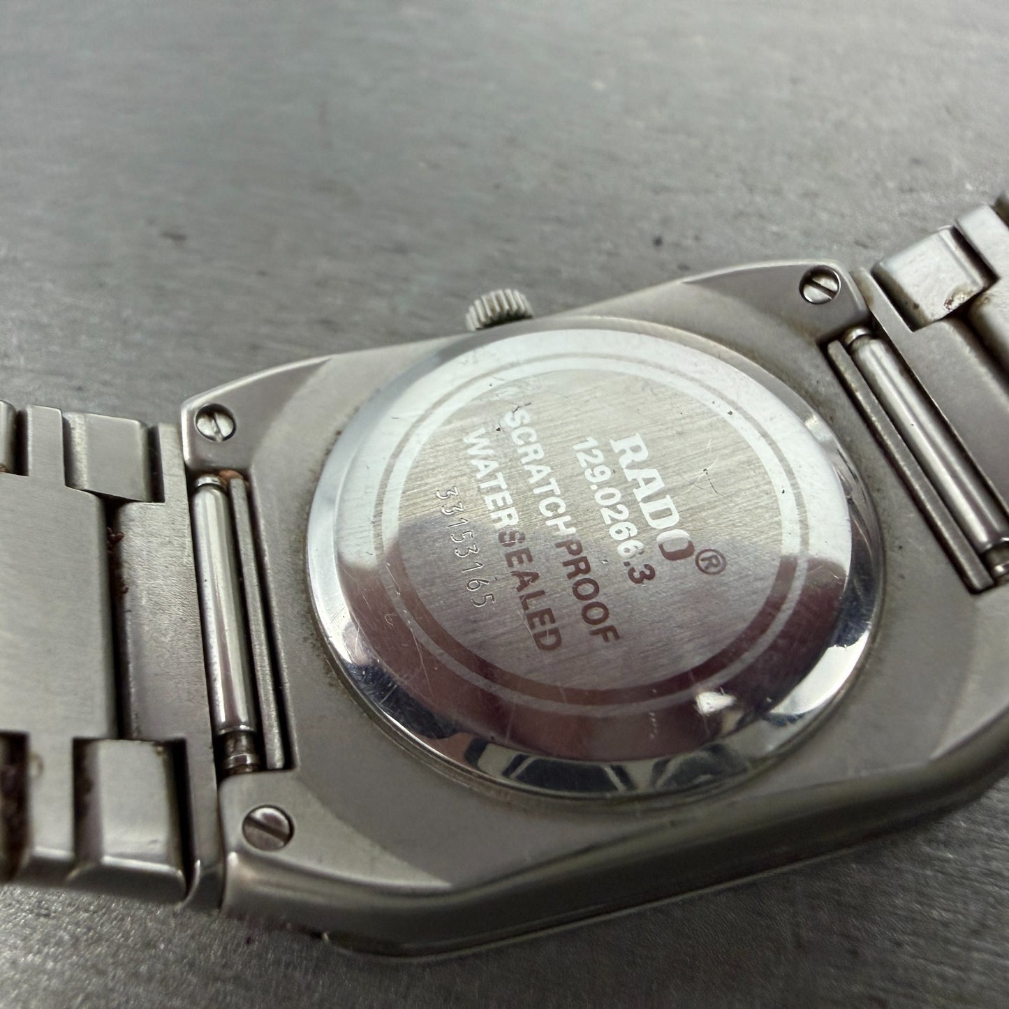 Rado Jubile Watch Men 28mm Black Dial Two Tone Date Rectangle 129.0266.3 NewBat9