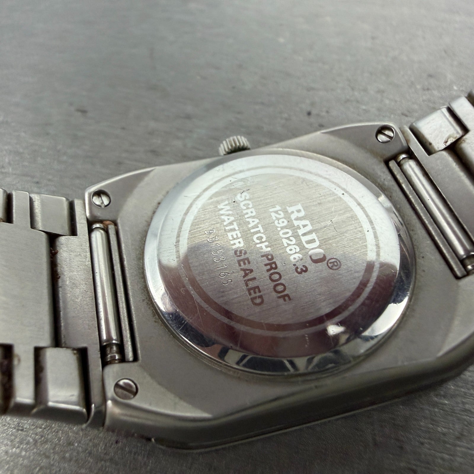 Rado Jubile Watch Men 28mm Black Dial Two Tone Date Rectangle 129.0266.3 NewBat9