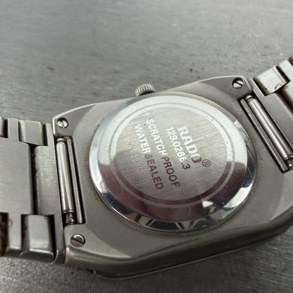 Rado Jubile Watch Men 28mm Black Dial Two Tone Date Rectangle 129.0266.3 NewBat9