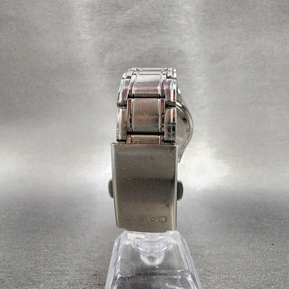 Casio Women Diver Watch Women 33mm Pink Dial Silver Tone Date LTD1035 New Batt7