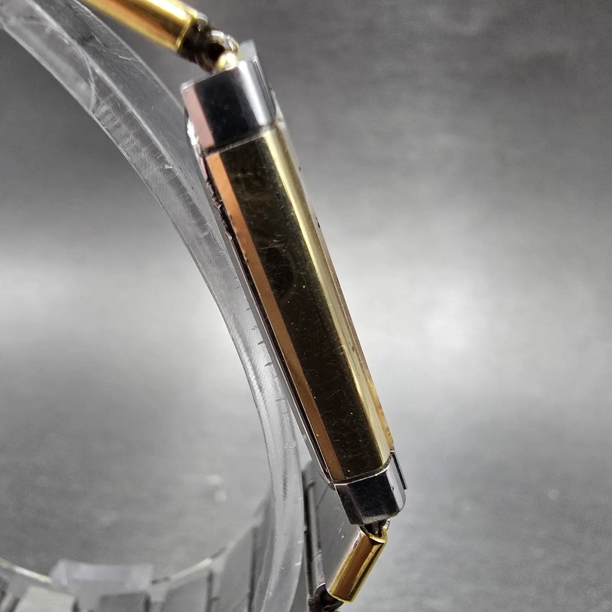 Seiko ARC Tank Watch Men 20mm White Dial Two Tone Rectangle 1220-5220 VTG PARTS4