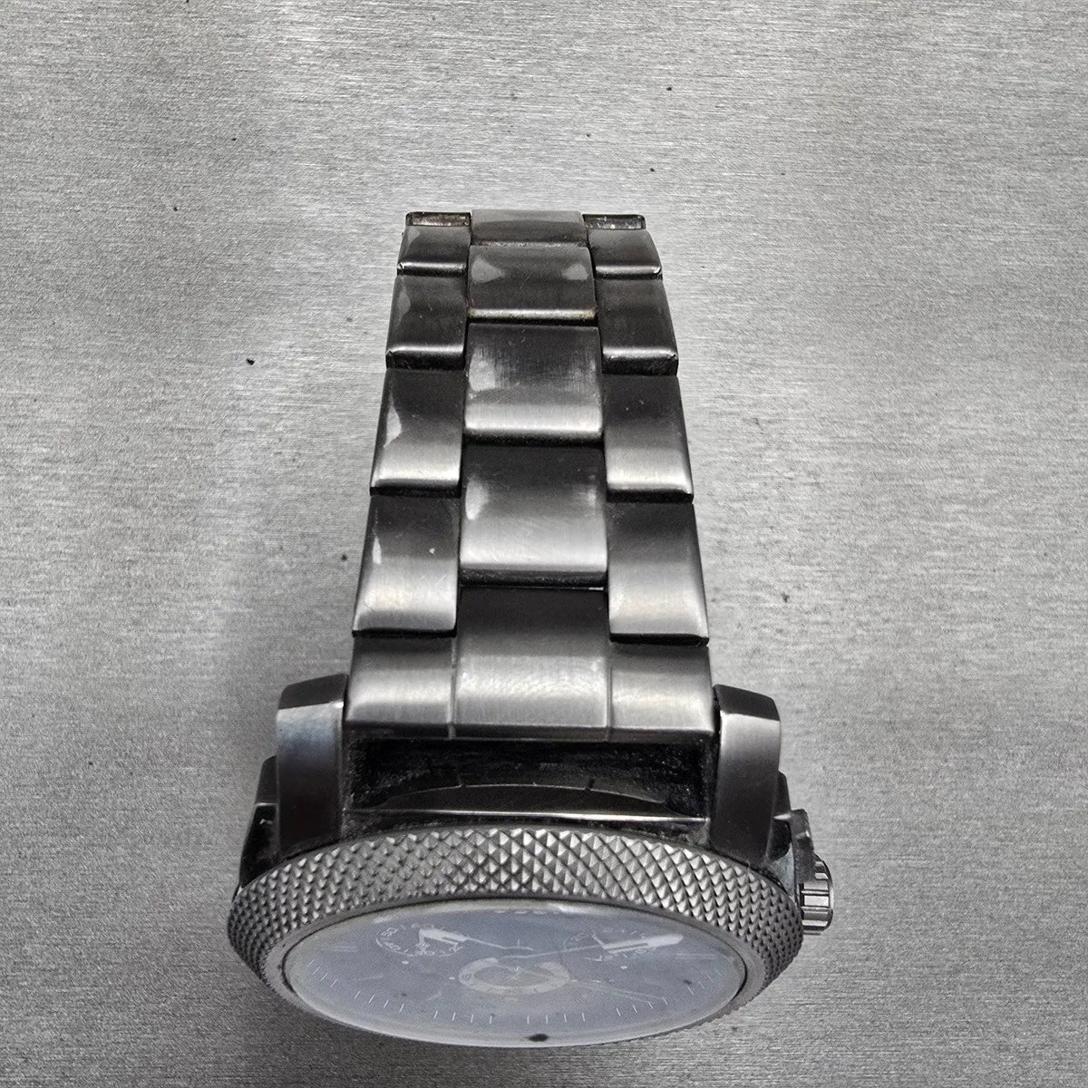 Fossil Machine Watch Men 45mm Black Dial Gray Tone Chrono Date FS4662 New Batt4
