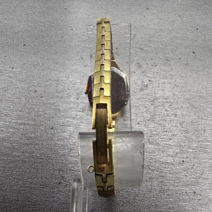 Seiko Watch Women 17mm Gold Dial Gold Tone Hexagon 1400-5319 New Battery Vintage7