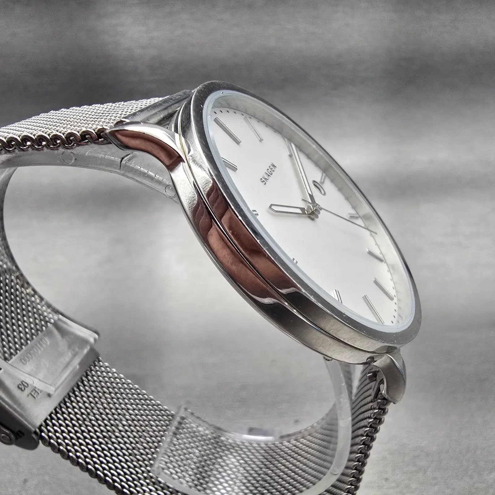 Skagen Hagen Watch Men 40mm Silver Dial Silver Tone Date Round SKW6281 New Batt3