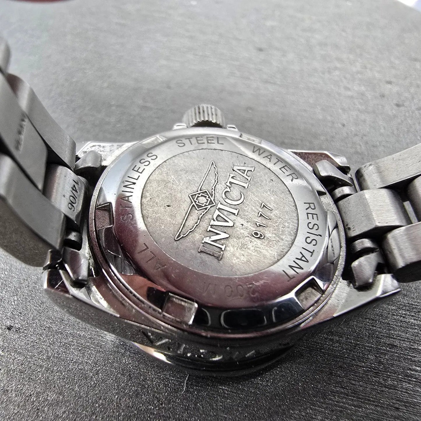 Invicta Pro Diver Watch Women 24mm Blue Dial Silver Tone Date 9177 New Battery Q9