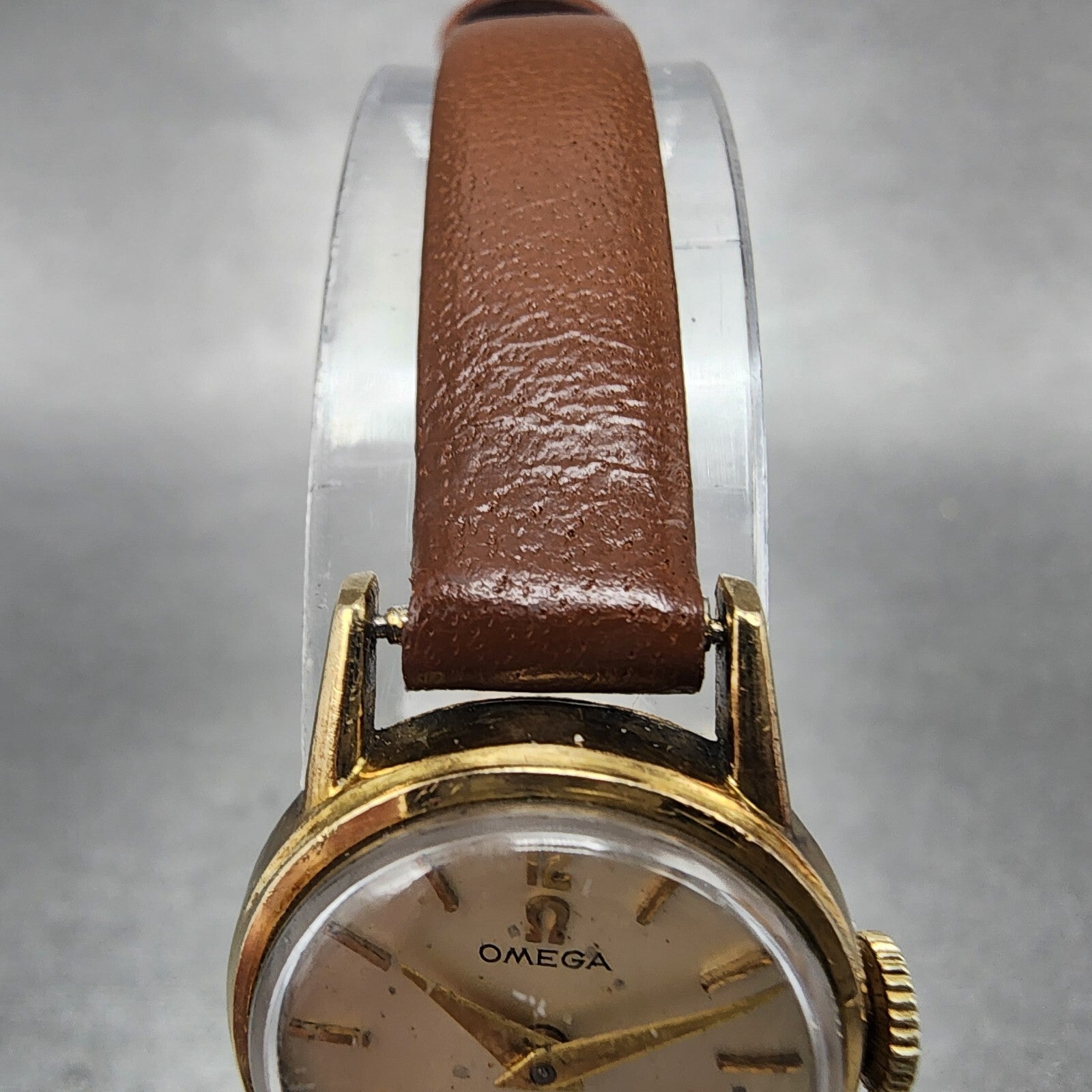 VTG Omega Turler Watch Women 19mm Cream Dial Gold Plated Manual Wind Runs Cal2445