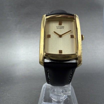 Citizen Tank Watch Men 26mm Gold Dial Gold Tone 1022-S76922 Rectangle New Batt5