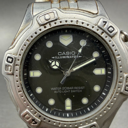 Casio Illunimator Dive Watch Men 39mm Black Dial Silver Tone MD-781 READ!!!!!!!1
