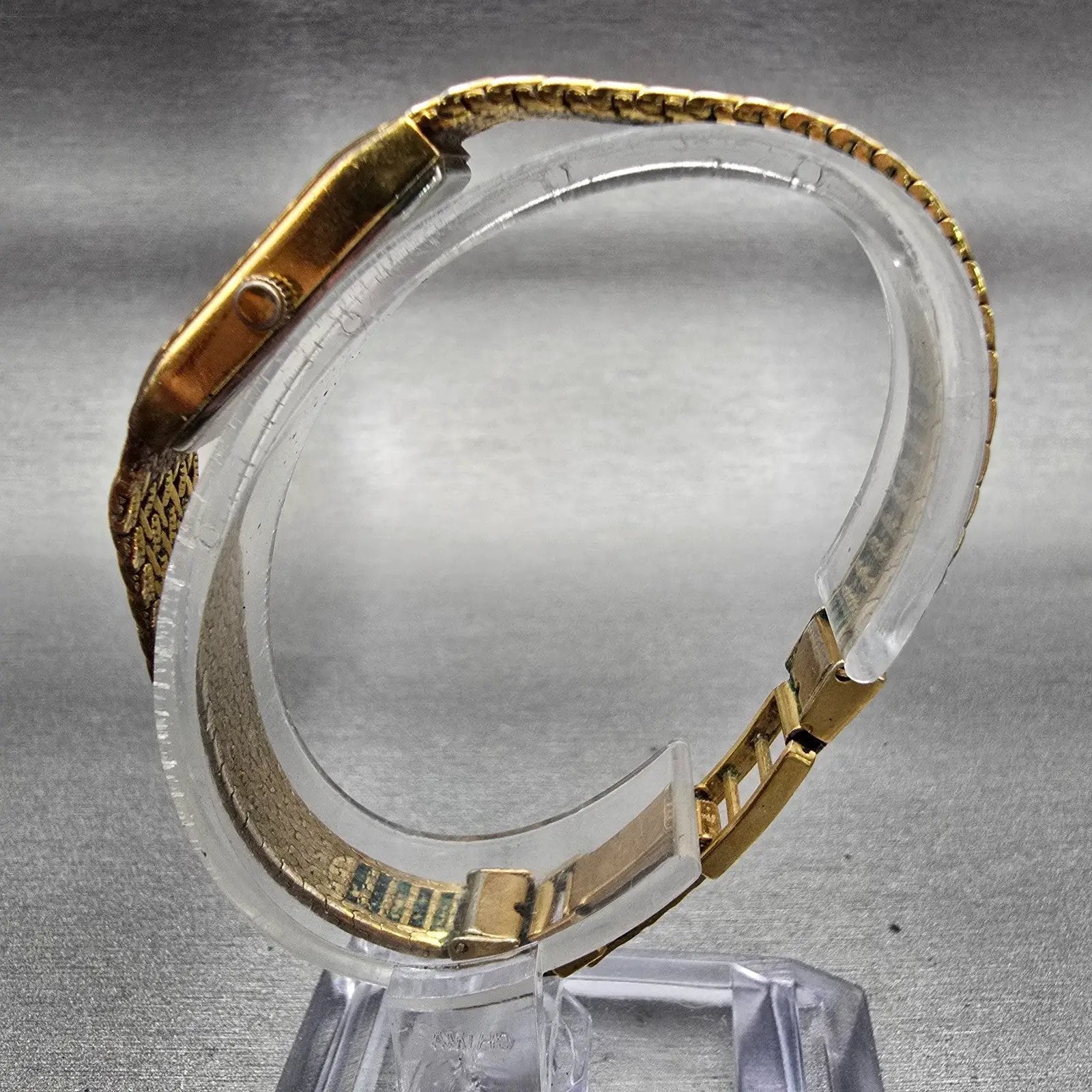 Bulova Watch Women 12mm White Dial Two Tone Rectangle Vintage 90T00 New Battery6