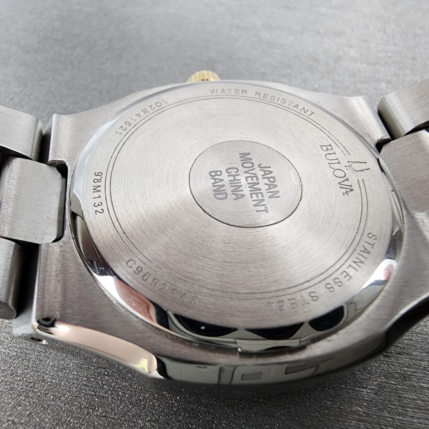 Bulova Surveyor Watch Women 34mm White Dial Two Tone Date Round Braclet 98M1329