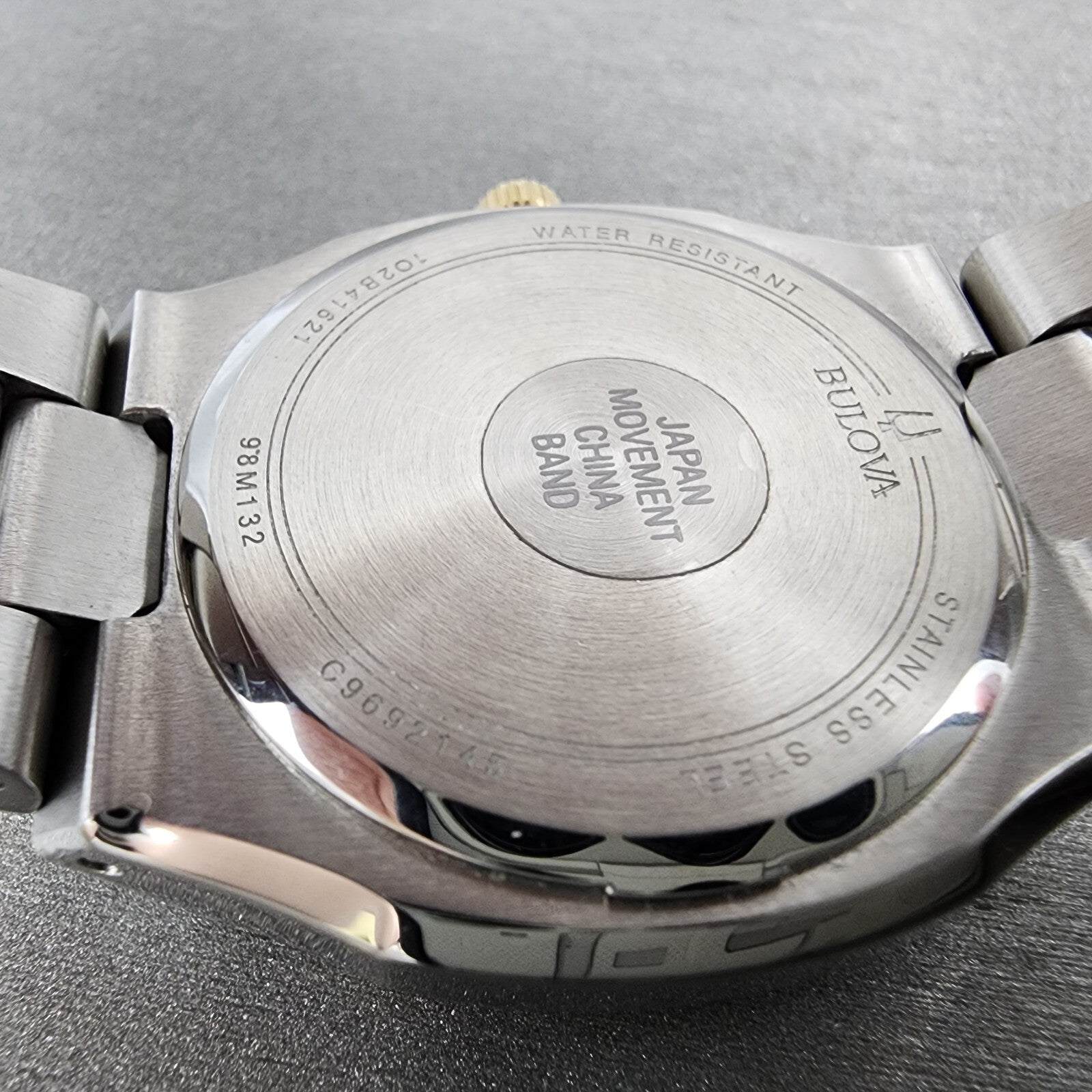Bulova Surveyor Watch Women 34mm White Dial Two Tone Date Round Braclet 98M1329