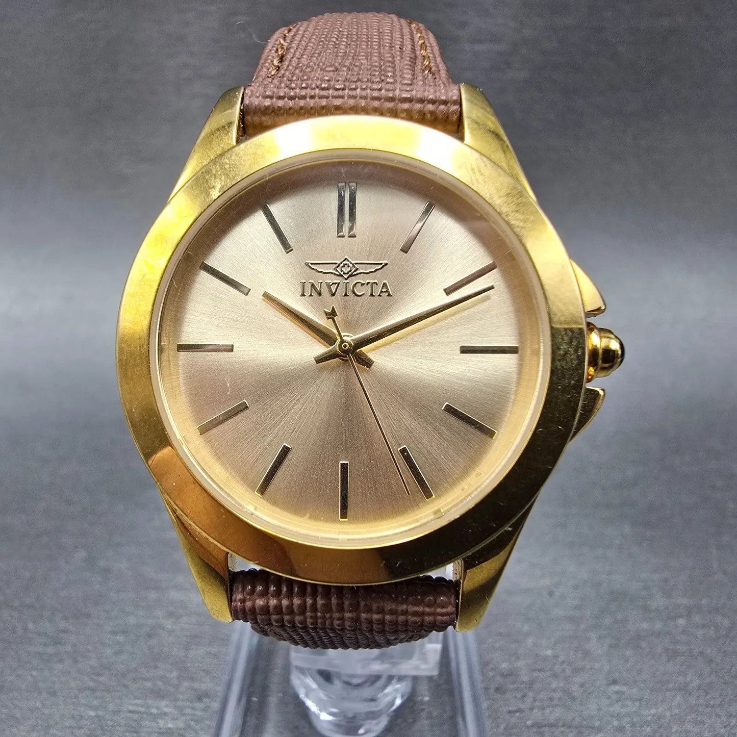 Invicta Angel Watch Women 33mm Champagne Dial Gold Tone Round 15150 New BatteryM0