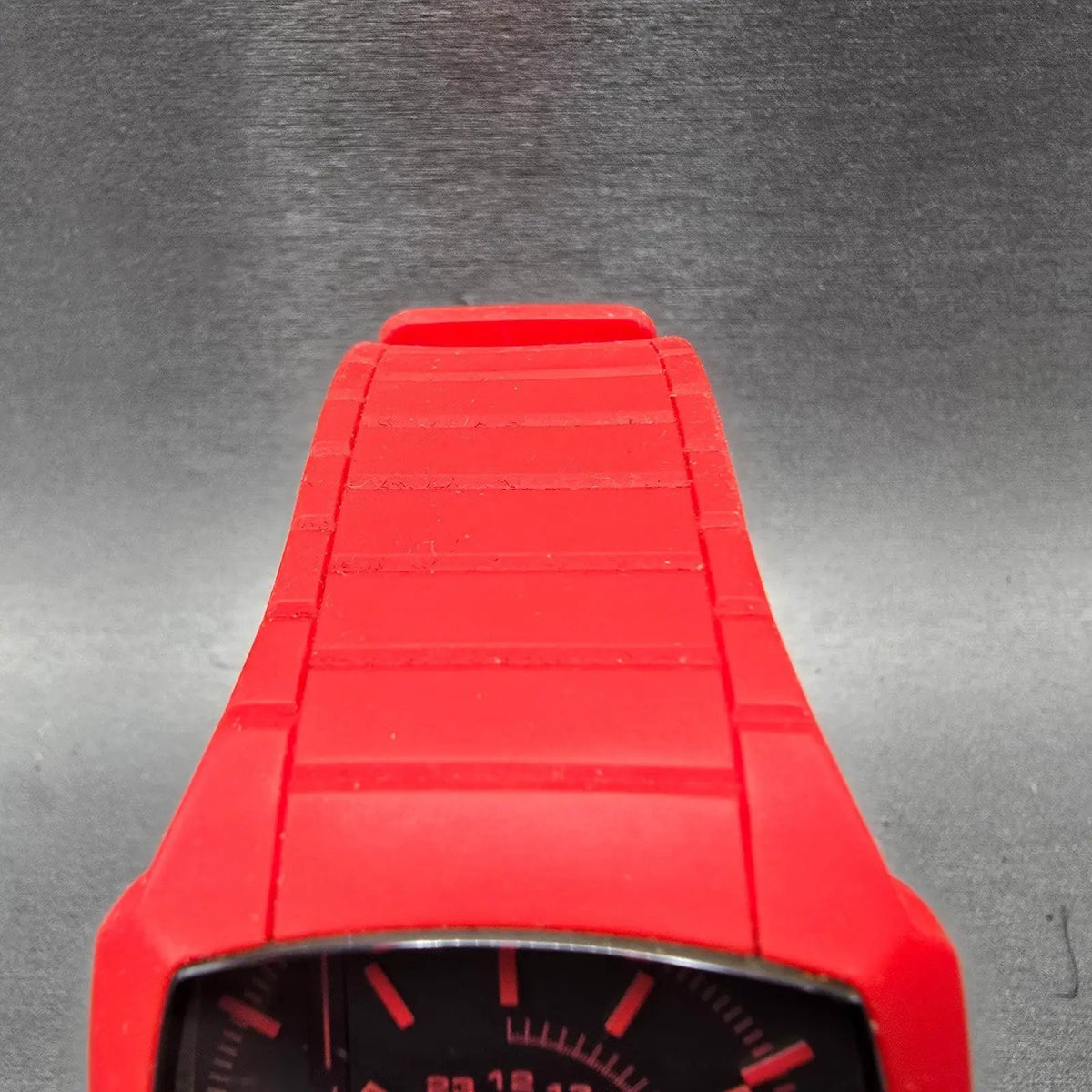 Diesel Trojan Watch Men 44mm Black Dial Red Tone Rectangle DZ-1351 New Battery4