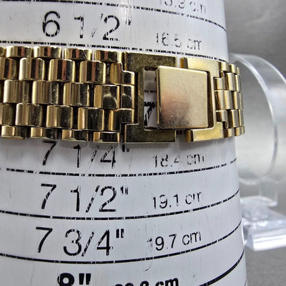 Seiko Tank Watch Men 26mm Cream Dial Gold Tone Date Rectangle 5Y39-5A60 PARTS11
