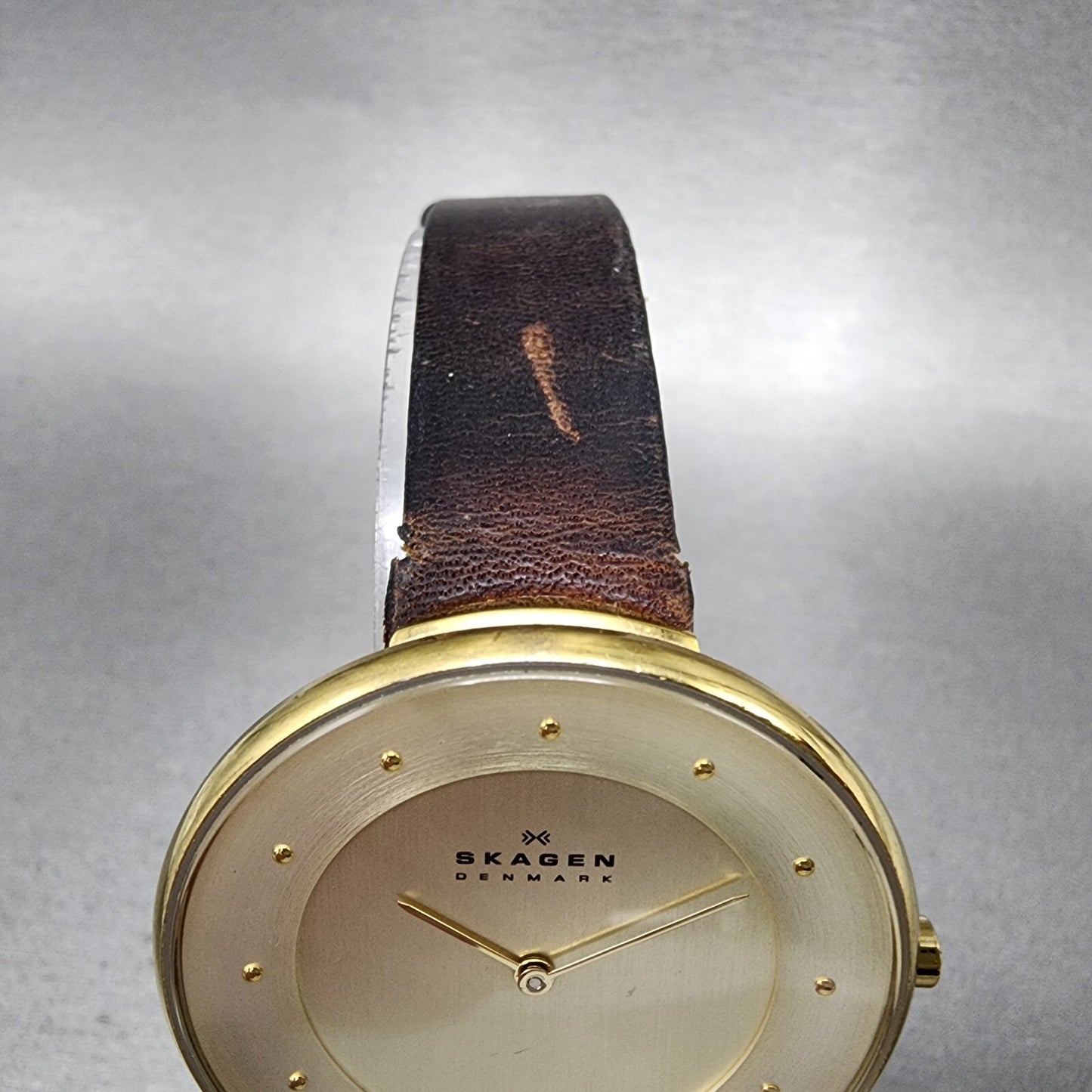 Skagen Gitte Watch Women 38mm Champagne Dial Gold Tone Round SKW2138 New Batt5