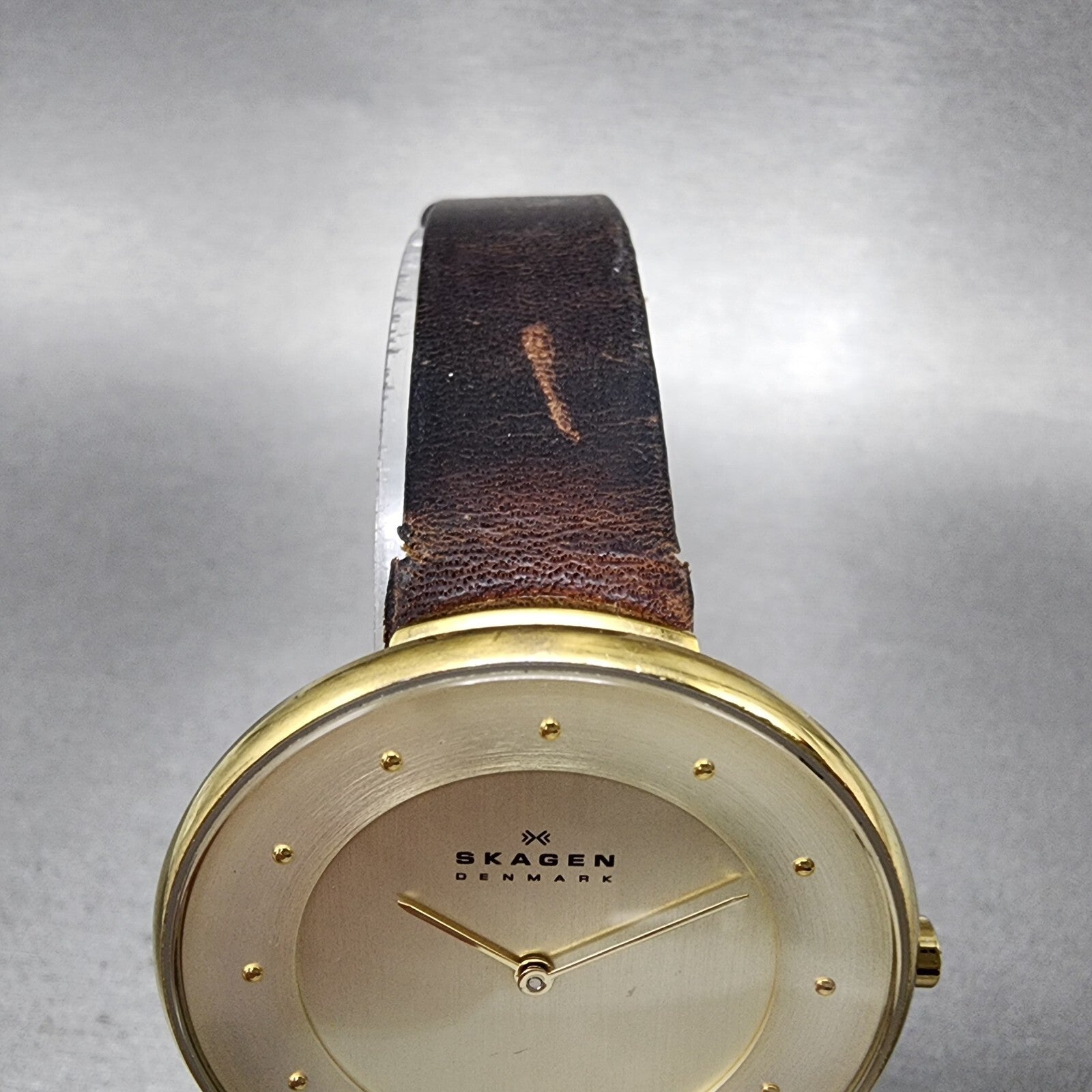 Skagen Gitte Watch Women 38mm Champagne Dial Gold Tone Round SKW2138 New Batt5