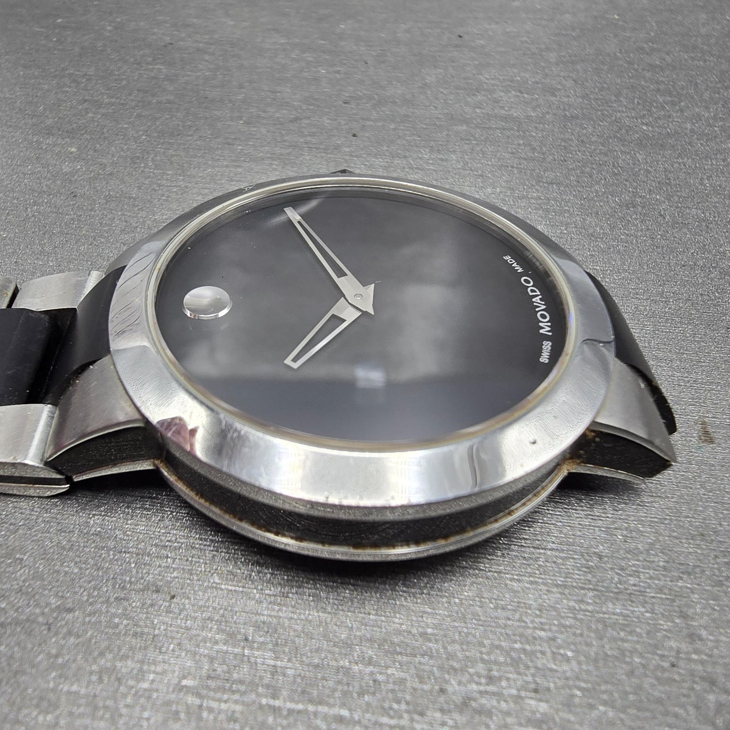 Movado Verto Watch Men 40mm black Dial Silver Tone 19 1 14 1089 New Battery5