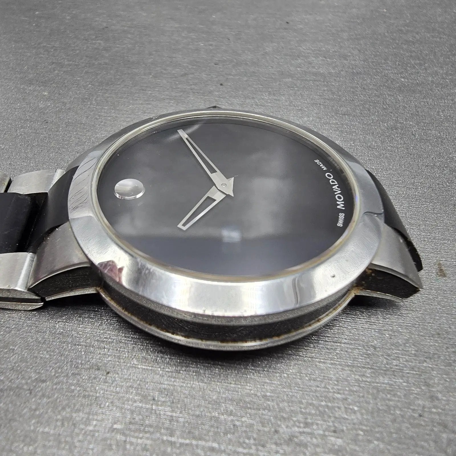 Movado Verto Watch Men 40mm black Dial Silver Tone 19 1 14 1089 New Battery5