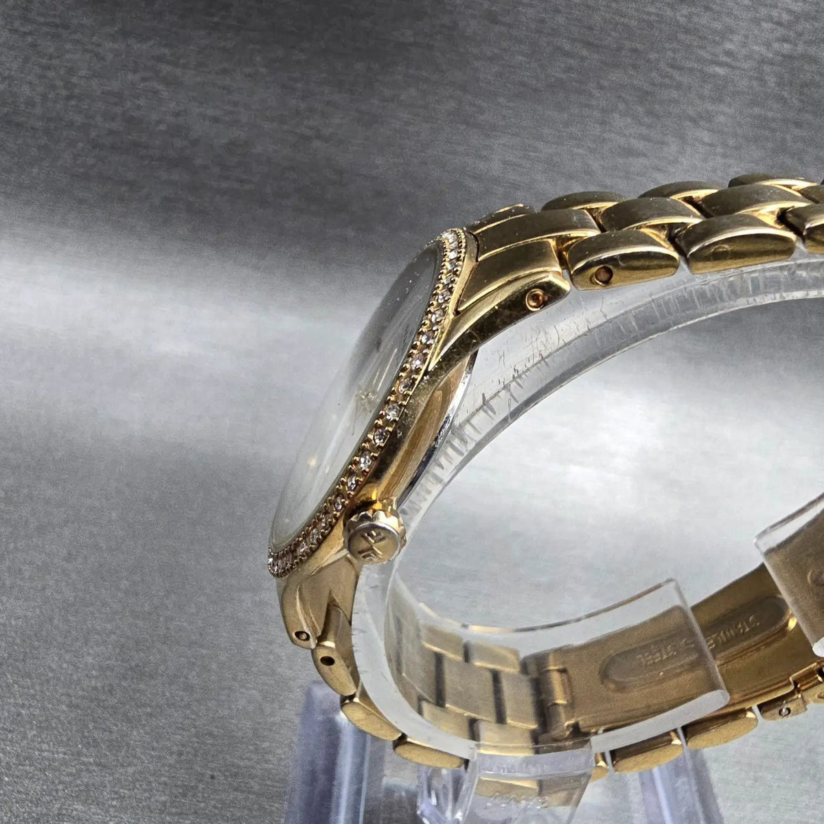 Skagen Watch Women 30mm MOP Dial Gold Tone Gemmed Round 347SGXG New Battery2